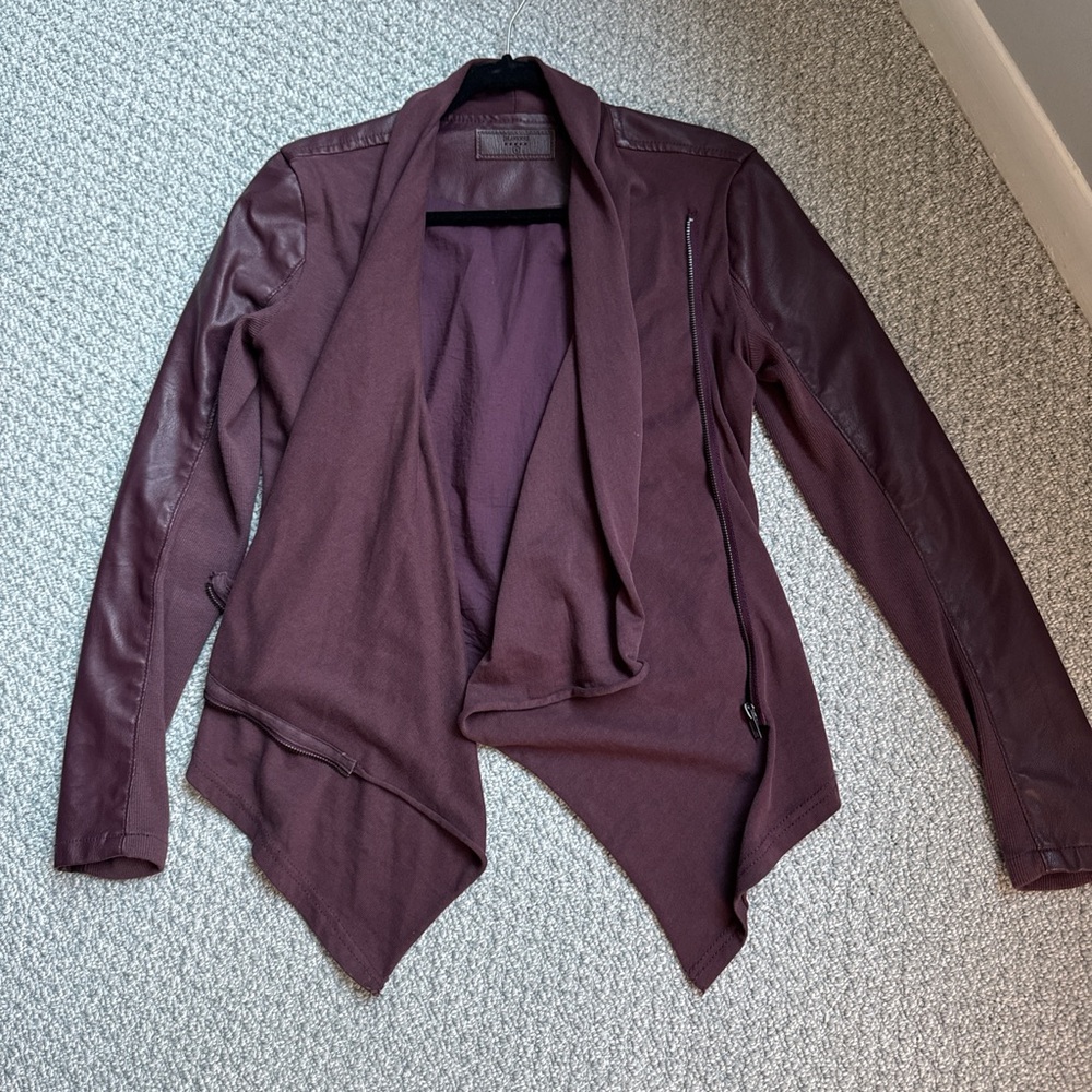 Blank NYC Women's Burgundy Drape Blazer